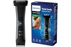 Philips Bodygroom 7000 Trimmer & Shaver Showerproof Groin and Body Trimmer Men's Epilator Precise Body Grooming, Adjustable Comb for Above and Below The Belt
