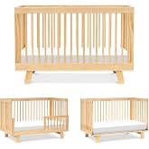 Babyletto Hudson 3-in-1 Convertible Baby Crib, Natural | Baby Crib Converts to Toddler Bed &amp; Daybed - GREENGUARD Gold Certified, Easy to Assemble - Includes Toddler Conversion Kit