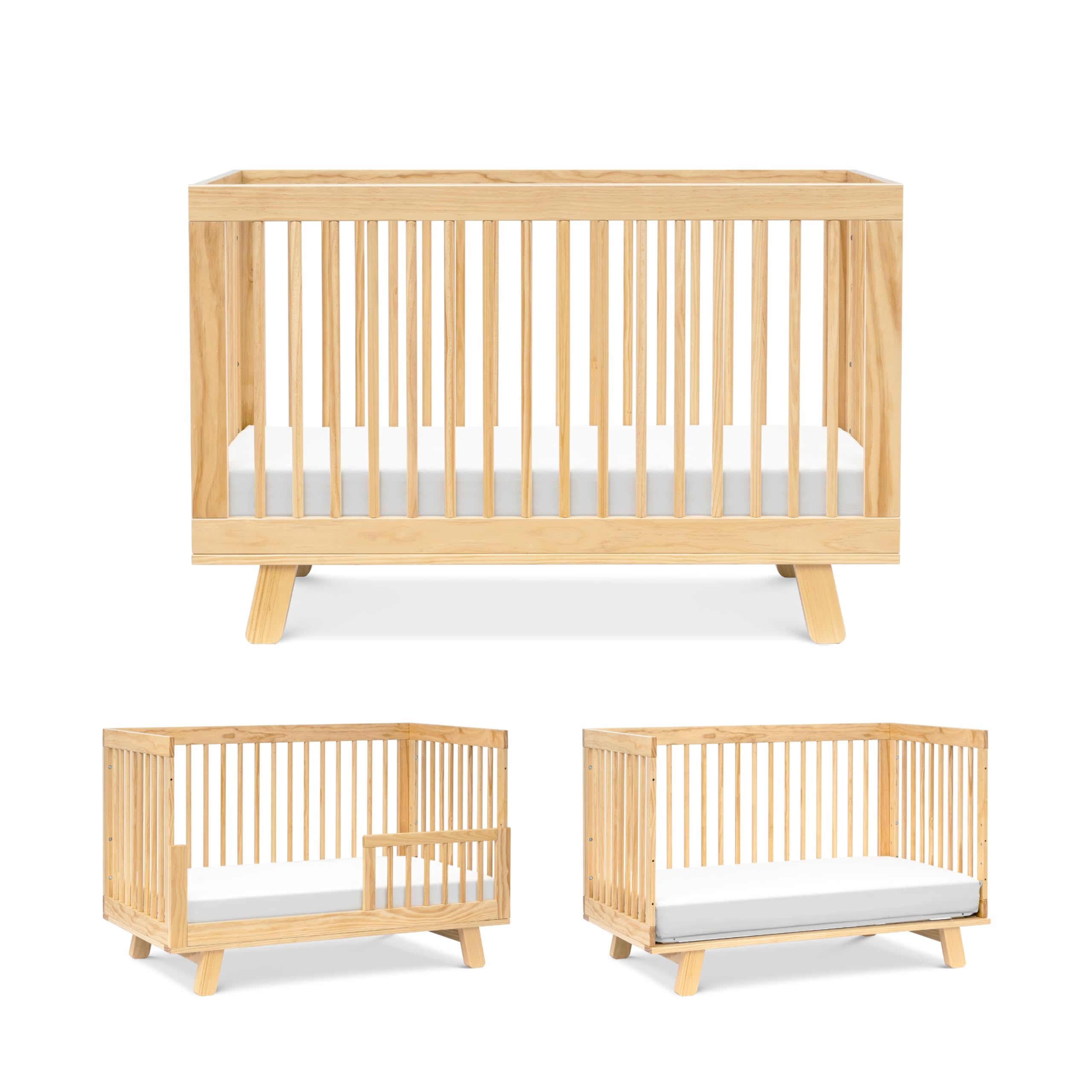 Photo 1 of Babyletto Hudson 3-in-1 Convertible Crib with Toddler Bed Conversion Kit in Natural, Greenguard Gold Certified