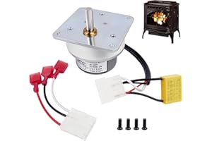 QUEENCAR 2.4RPM Auger Feed Motor AC120V Fit for Quadra-Fire Part 812-4421 & 812-4420, Compatible with Heatilator PS35 PS50 CAB50 7000-500 PH