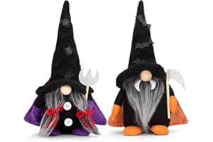 HERZILA Halloween Gnomes Halloween Decorations Handmade Plush Elf 2 Pack for Halloween Home Table Ornaments Farmhouse Decor Halloween Day Gifts