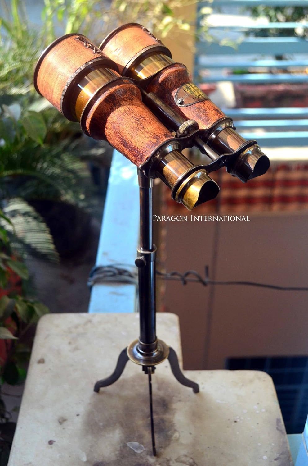 Nautical Binocular On Tripod Stand Handcrafted Brass Binocular On Brass