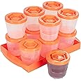 Sprout Cups Baby Food Storage 2oz Containers w Lock-in-Place Storage Tray & Lids (12pk) -The Stackable, Datable, Dry-Erasable, Leakproof BPA-Free Jars, Freezer, Microwave & Dishwasher Safe, Gift