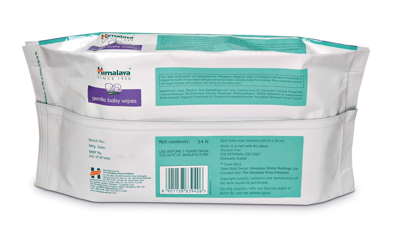 himalaya gentle baby wipes 24 pcs
