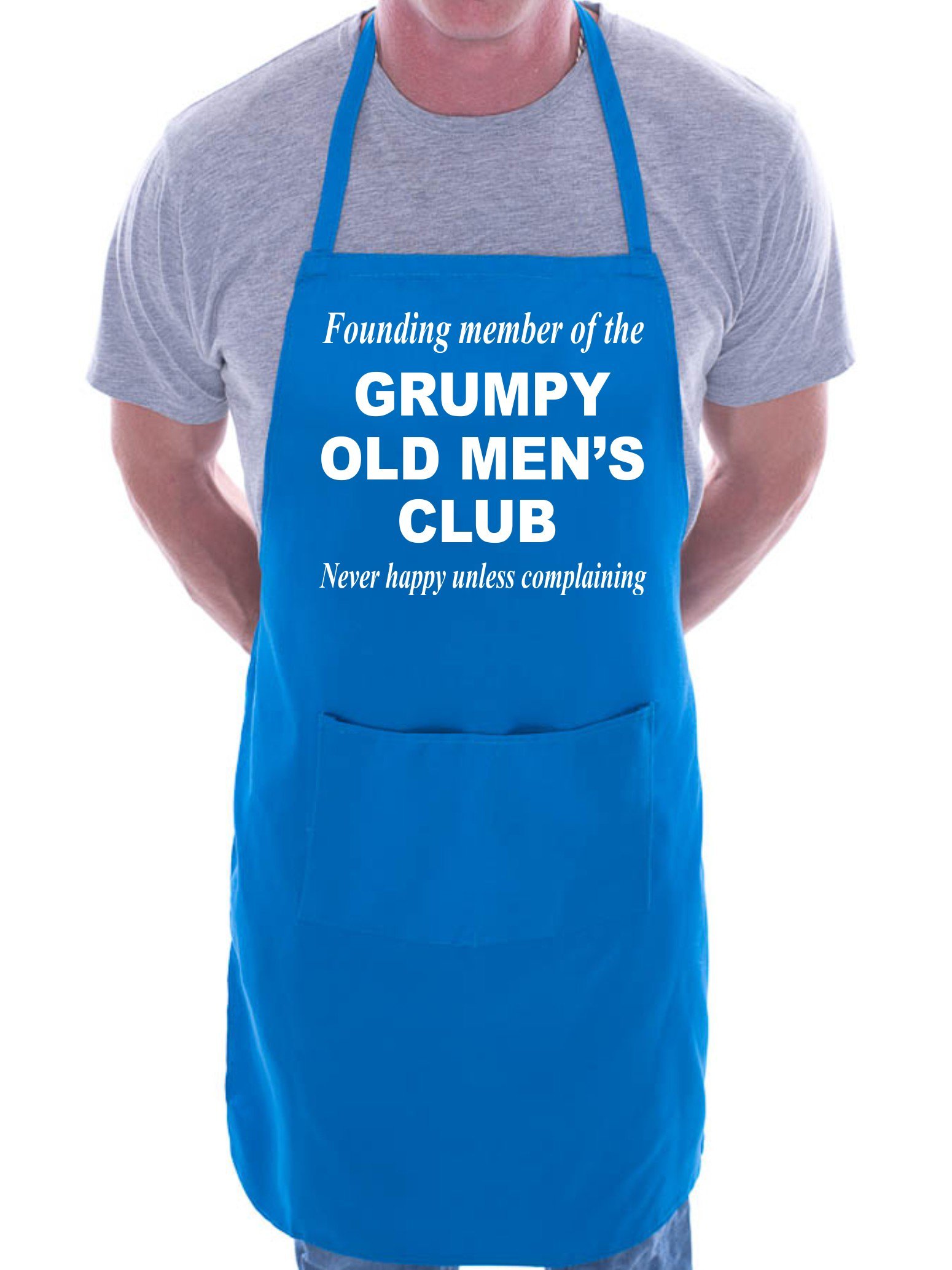 Print4U Grumpy Old Men BBQ Cooking Funny Novelty Apron Blue