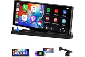 JELKUZ 10.26''Wireless Apple CarPlay Screen for Car & Android Auto Car Stereo Audio Receivers【2025 Customized Bracket】 with GPS Navigation, Voice Control, Bluetooth, FM, AUX, AirPlay for All Vehicles