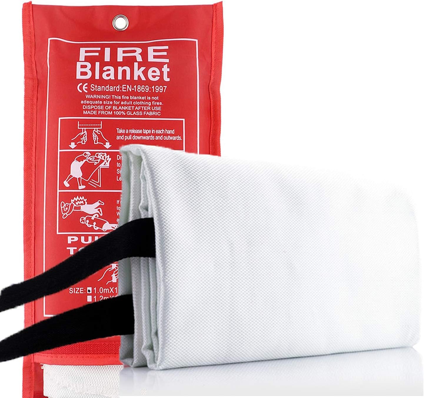 Tonyko Fiberglass Fire Blanket for Emergency Surival, Flame Retardant