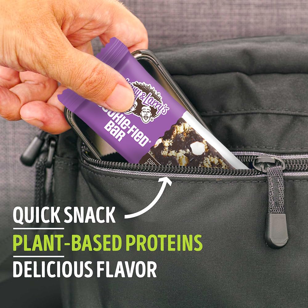 Lenny & Larry's Cookie-fied BIG BAR 90g, Cookies and Creme, 12-pack with 24 grams of Plant-Based Protein XL Vegan Snack Bars, 10g Prebiotic Fiber Non-GMO, Kosher