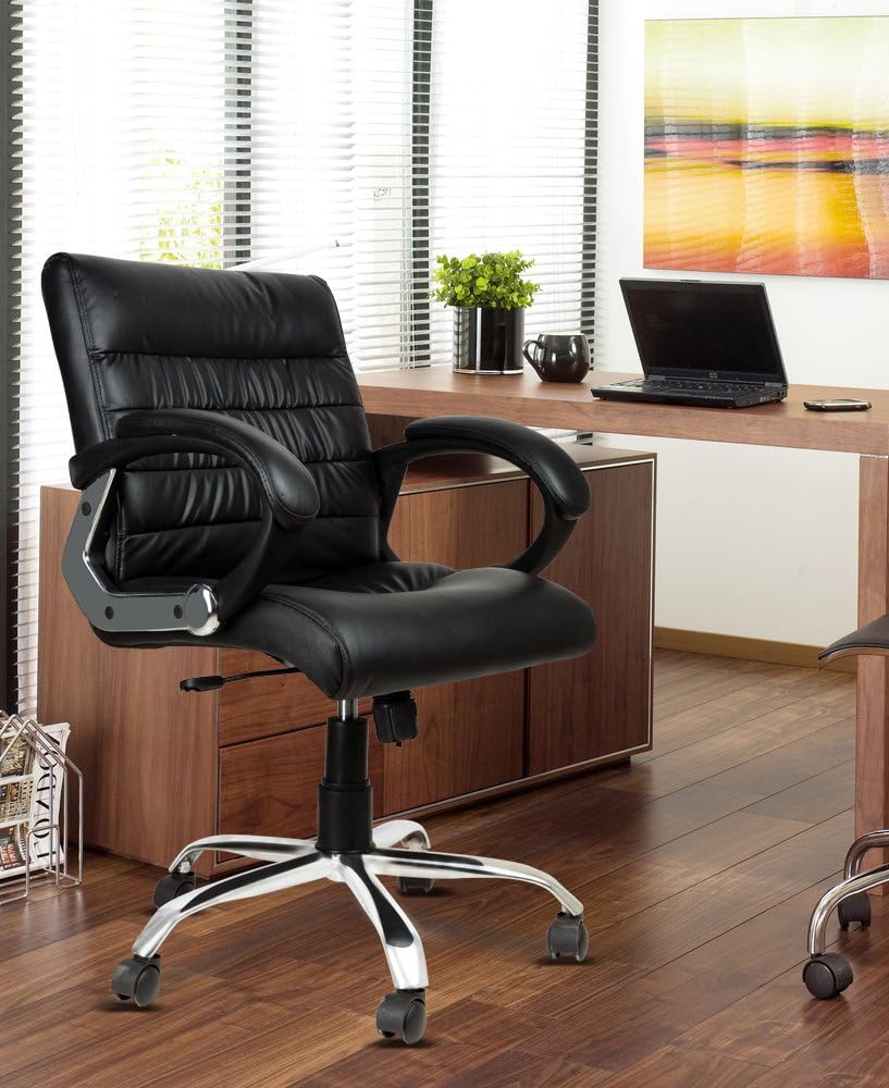 DZYN Furnitures Newton in Black Leatherette Office Conference Chair