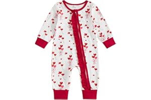 My First Valentines Day Onesie Baby Girl Heart Graphic Zipper Long Sleeve Jumpsuit Newborn Infant Love Print Romper