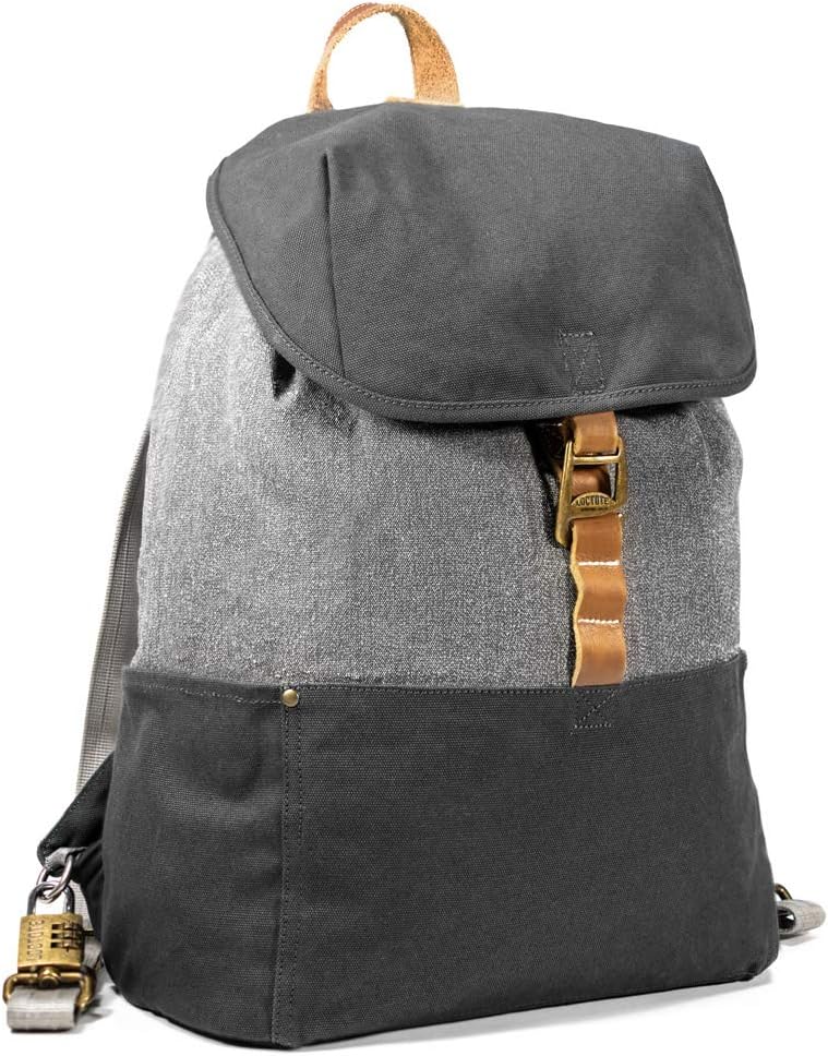 LOCTOTE Cinch Pack - World's Most Secure Backpack | Slash-Resistant | Lockable | Portable Safe | Anti-Theft (Vintage Grey)