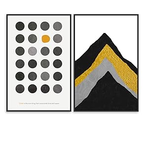 SIGNWIN 2 Piece Framed Canvas Wall Art Minimalism...