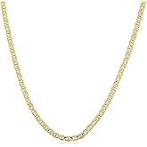 Kooljewelry Womens Mariner Link Chain Necklace - 10k Yellow Gold 2.3 mm Mariner Chain Necklace