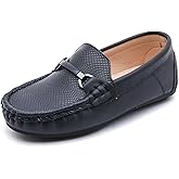 DADAWEN Boys Girls Soft Leather Loafer Casual Slip-On Moccasin Flats Dress Shoes Penny Boat Shoes School Wedding Church Loafers (Toddler/Little Kid/Big Kid)