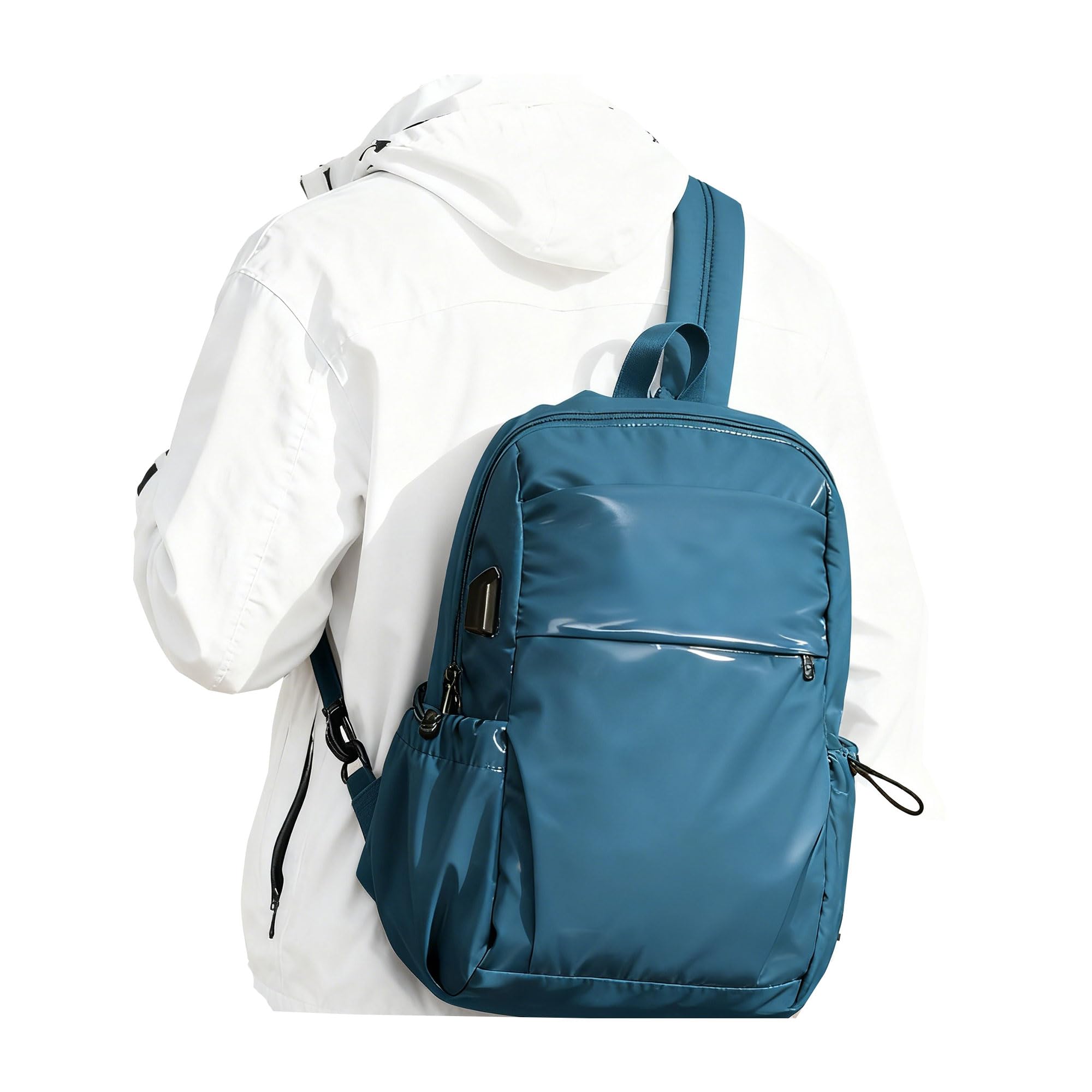 SEAFEW Large Blue Sling Crossbody Bag for Men Women, Convertible Backpack Shoulder Daypack, Waterproof One Strap Fanny Back Pack for Casual Travel Hiking Sport Gym with USB Charger Port Image