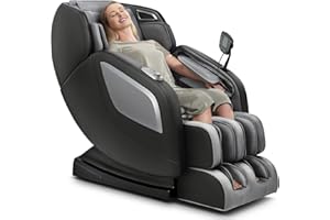 Mazzup Full Body Zero Gravity Shiatsu Massage Chair with Fully Assembled, LCD Screen, Shortcut Keys, USB Charging Port, Heat, for Loved Ones, Parents, Black