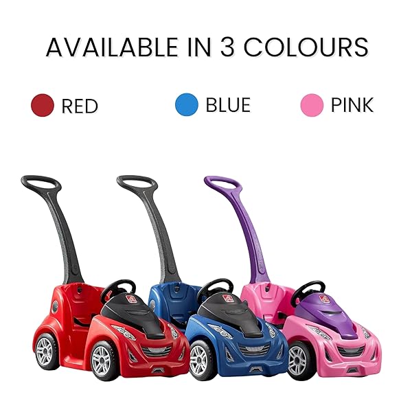 STEP2 PUSH AROUND BUGGY GT KIDS PUSH CAR, RIDE ON TOY, STROLLER SUBSTITUTE, INCLUDES SEAT BELT & HORN, MADE OF DURABLE PLASTIC, MAX WEIGHT 50 LBS., FOR TODDLERS 1.5-3 YEARS OLD, RED