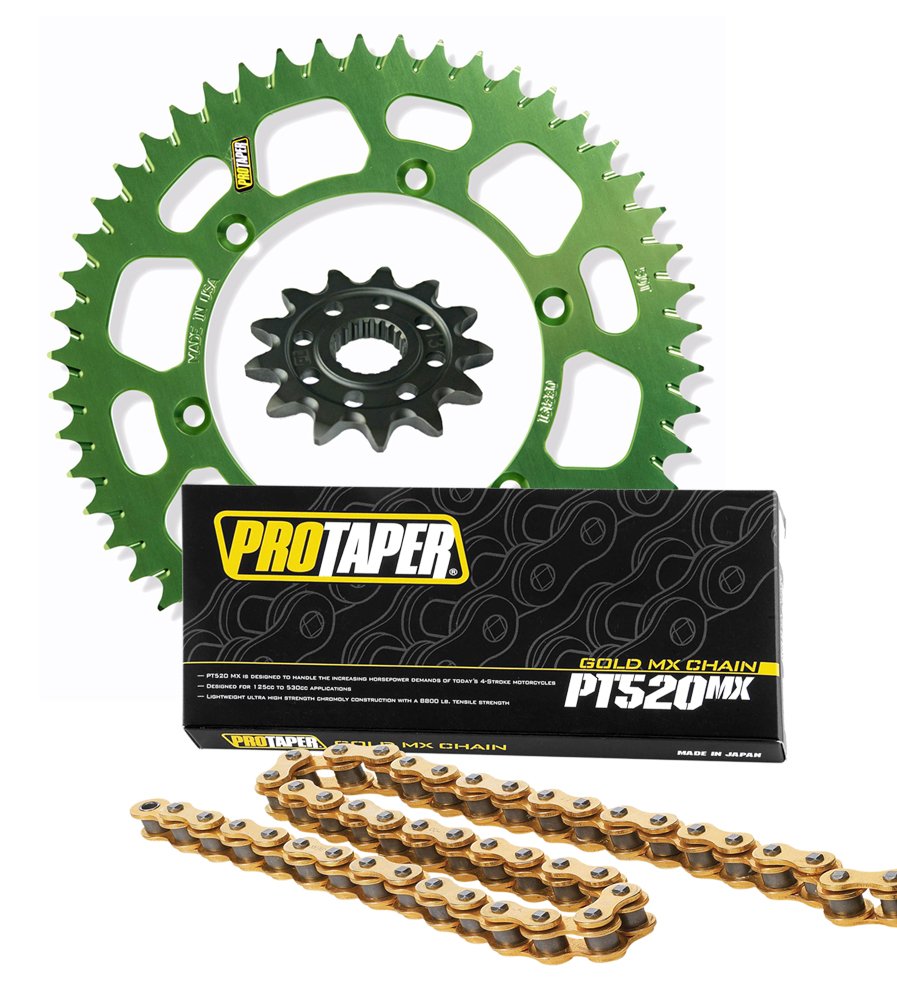 leisure Pro Taper Front & Rear Sprockets & PT520MX Chain Kit