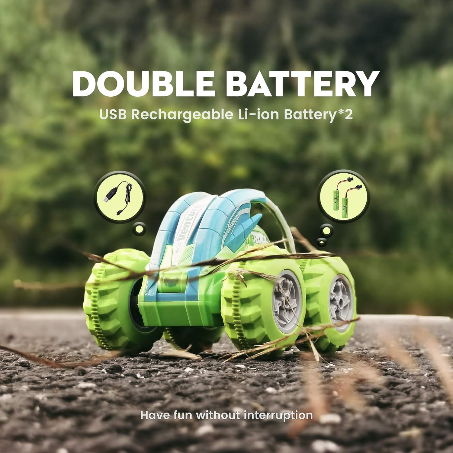 INVINZER Remote Control Car RC Stunt Car Hobby RC Cars 360°Flip Roll Back RC Toys Car with Colorful Lights for Kids Aged 4-12 Years Old RC Race Car for Boys Girls Green: Toys & Games