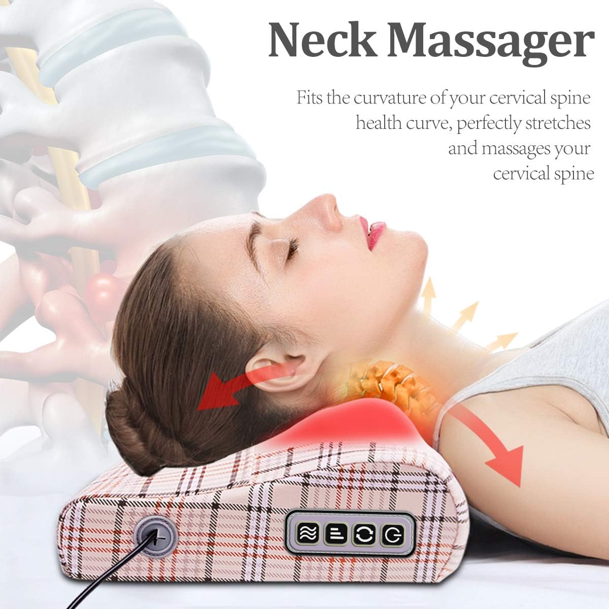 Shiatsu Neck Massager, Electric Back Massager for Pain Relief, Neck Support Massage Pillow with Heat,16 Deep Tissue Massage Nodes for Cervical,Shoulder,Foot,Leg,Body Muscle,Great Gifts for Everyone: Health & Personal Care
