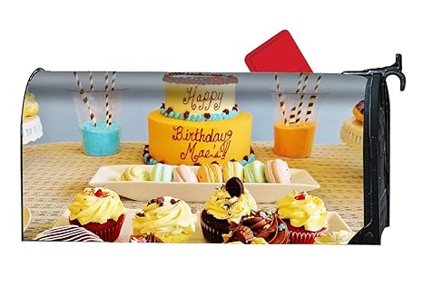 Amazon Com Dhdfhdf Colorful Magnetic Mailbox Cover Birthday Cake