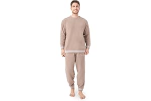 DAVID ARCHY Mens Pajamas Set Ultra-Soft Fleece Pajamas Warm Sleepwear Long Sleeve Lounge Set with Pockets