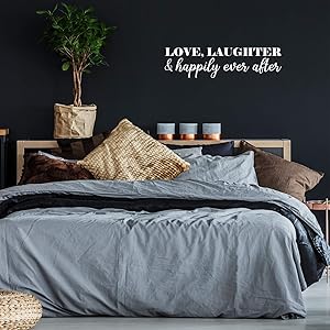 Vinyl Wall Art Decal - Love Laughter & Happily Ever After - 9