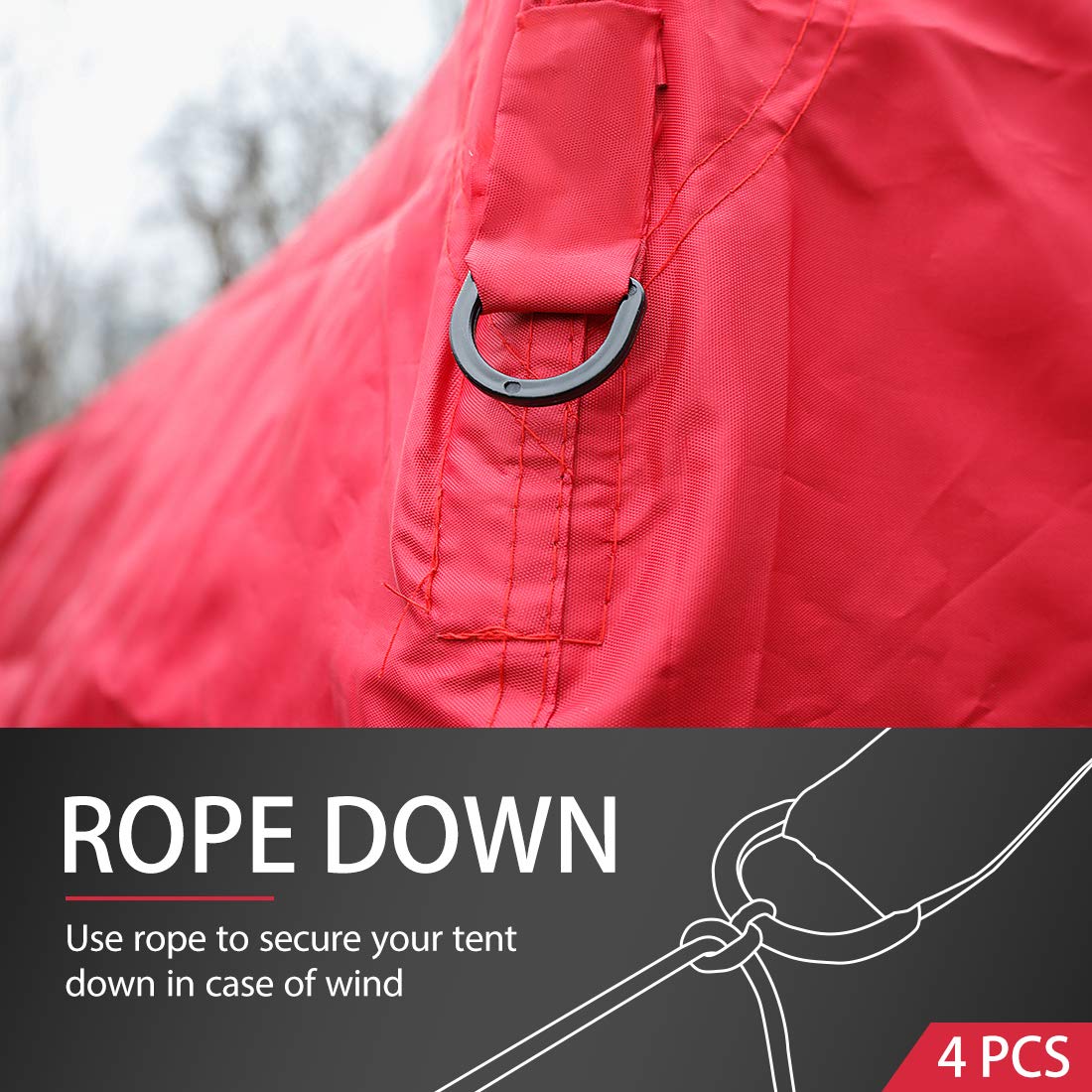 VIVOHOME Slant Leg Outdoor Easy Pop Up Canopy Party Tent Red 8 x 8 ft