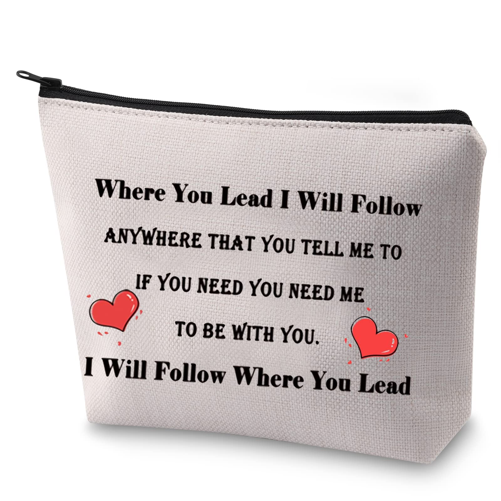 BLUPARK Mother Daughter Cosmetic Bag Where You Lead I Will Follow Makeup Organizer Pouch Best Friend Gift (Where You Lead I Will Follow)