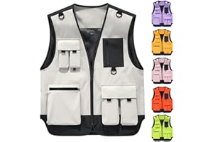 Mens Fishing Vest Utility Lightweight Outdoor Travel Safari Photo Cargo Jackets Sleeveless Hunting Vests With Multi Pockets