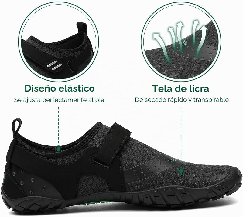 Sapatos minimalistas masculinos descalços femininos antiderrapantes descalços para solas zero drop Black Night, Gr.42
