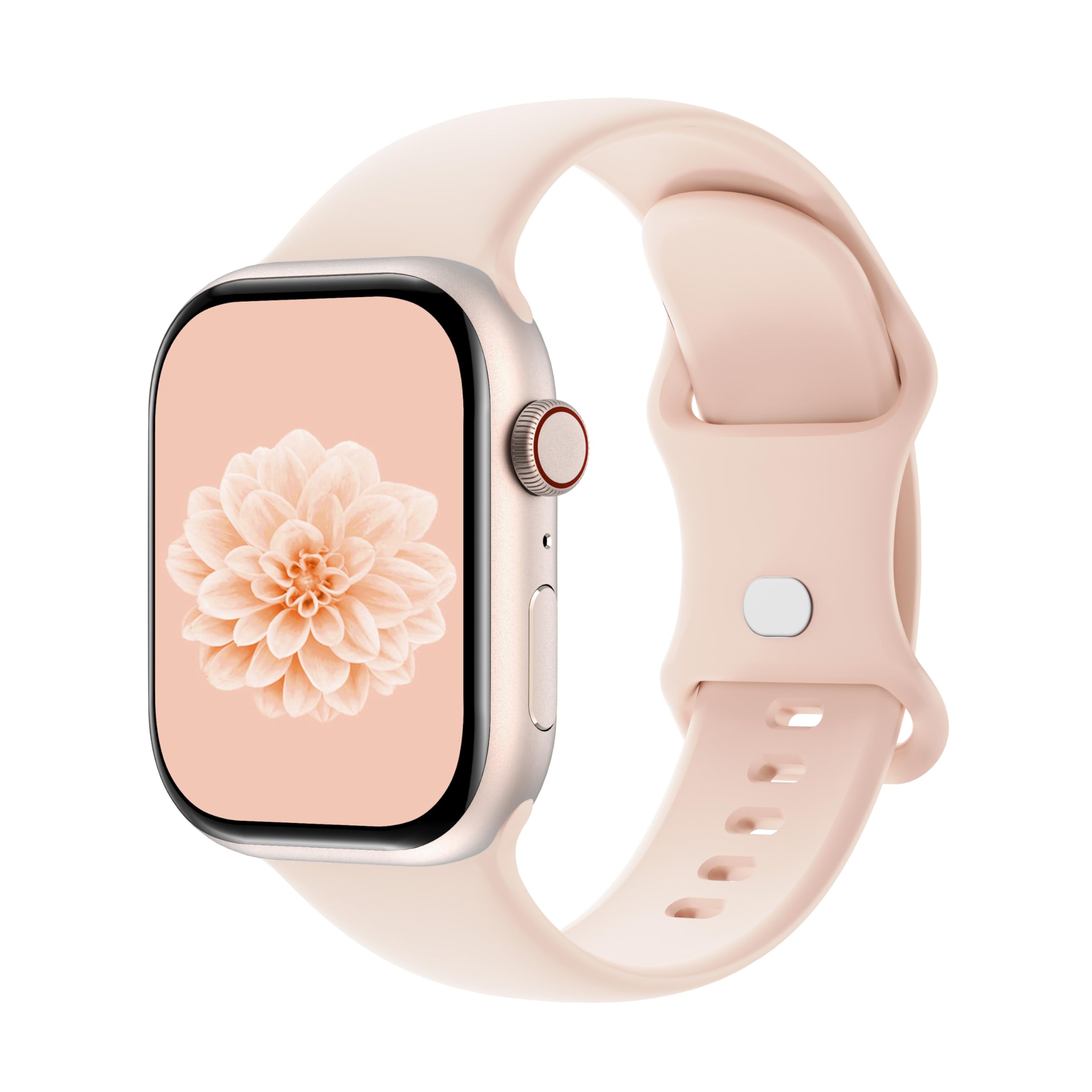 Photo 1 of Aegce Silicone Sport Band Compatible with Apple Watch 41mm 40mm 38mm 42mm Women Men, Soft Strap Replacement Wristband for iWatch Ultra SE 3 2 1 Series 11 10 9 8 7 6 5 4, Pink Sand S/M