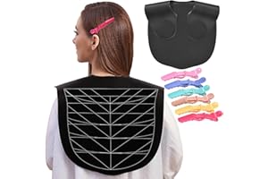 DBYANAN Hair Cutting Guide Cape Hair Cutting Collar for Hairstylists with Guidelines Weighted Hair Cutting Mat Silicone Waterproof Haircut Shoulder Mat (Black)