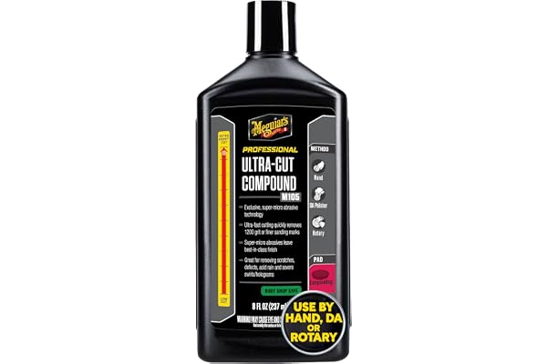 Meguiar’s Mirror Glaze M105 Ultra-Cut Compound, Car Rubbing Compound for Removing Scratches and Heavy Swirls While Adding Shi