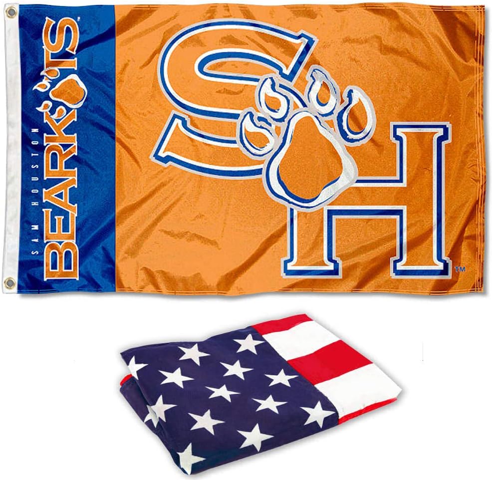 Sam Houston State 3x5 Flag and USA 3x5 Flag Set Sports