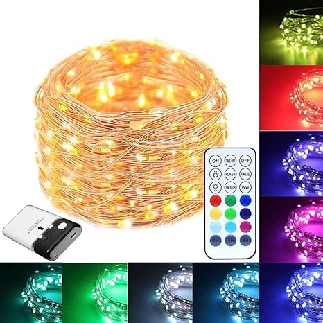 Amazon Co Jp 10m Ledイルミネーションライト 年最新版 ウォームホワイト 10色ジュエリーライト 100球 高輝度 大きいled素子 Micro Usbと電池式 多機能リモコン 屋外 室内 ガーデンライト 正月 クリスマス 飾り ストリングライト ホーム キッチン