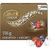 Lindt LINDOR Assorted Milk and Dark Chocolate Truffles, 156-Gram Box