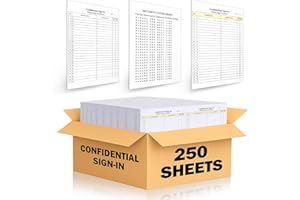 Motiskyy 250 Pack Confidential Sign in Sheet - Patient Sign in Sheet Peel Off, HIPAA Compliant Medical Adhesive Label Form, Carbonless 3 Part Forms for Doctor, Medical, Dental Office Use (Yellow)