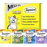 Temptations Classic Crunchy Cat Treats, Mix-ups Variety, 6.3 oz, 4 Pack | Catnip, Chicken, Dairy &amp; Seafood flavors, under 2 cal per treat, 100% complete &amp; balanced, resealable pouches, crunchy &amp; soft