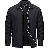 Cotrasen Men's Lightweight Jackets Full Zip Up Laydown Collar Jacket Casual Windbreaker Jackets