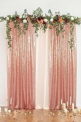 PartyDelight Sequin Backdrop Curtains Rose Gold 2FT