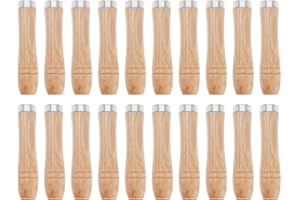 The Lord of the Tools 20Pcs Wooden File Handles with Metal Safety Rings Wooden Filing Handle Accessories for Woodworking Carp
