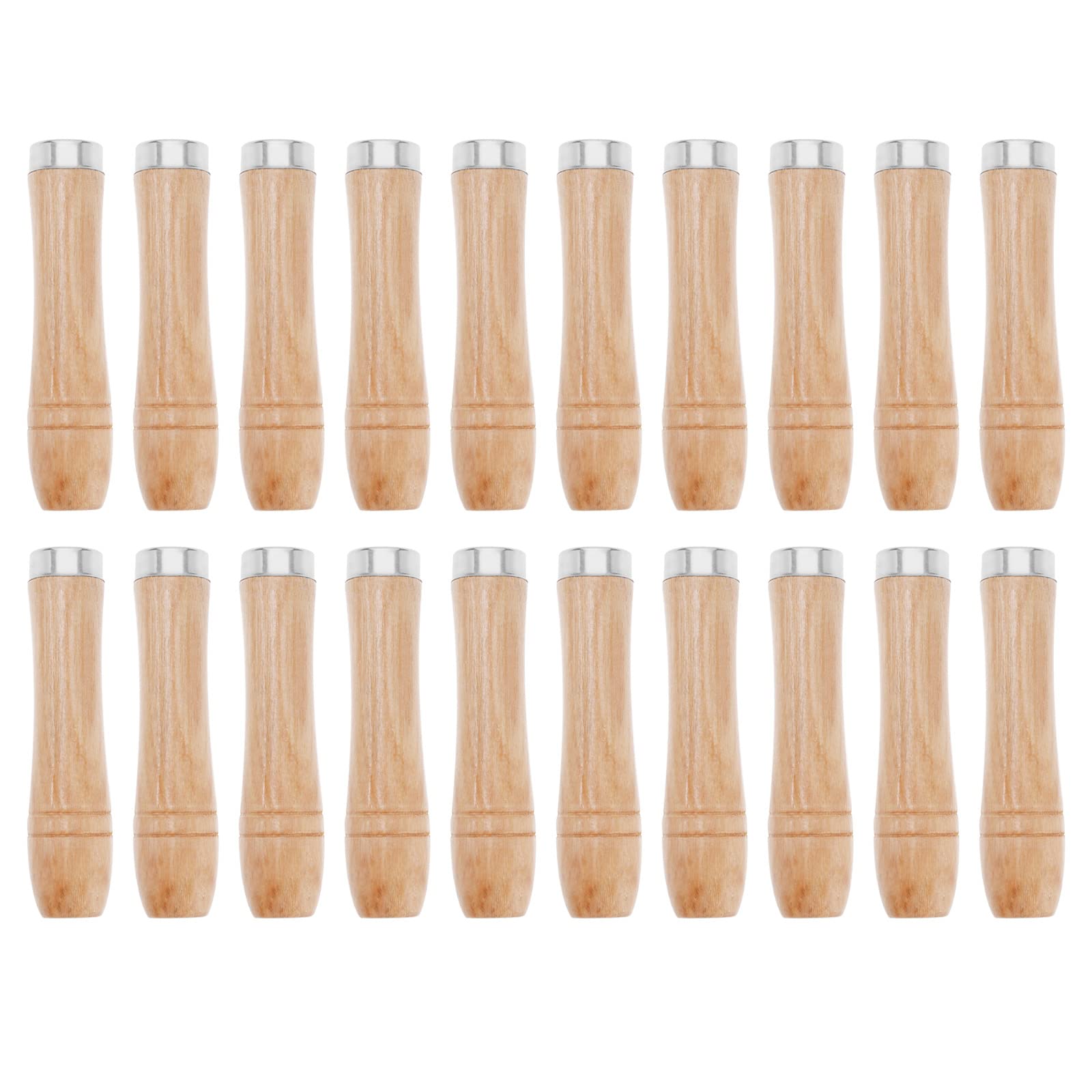 The Lord of the Tools 20Pcs Wooden File Handles with Metal Safety Rings Wooden Filing Handle Accessories for Woodworking Carpentry Garage Maintenance 6mm