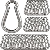 30Pcs 3” Safety Spring Snap Hook, M8 5/16" Carabiner Quick Link Snap Hooks for Camping Hiking, 500LBS Holding Capacity Heavy Duty Steel Carabiner Clip Buckle for Swing Hammock Gym Outdoor