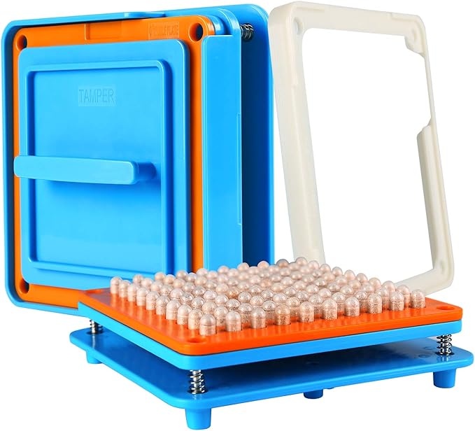 Wananfu Capsule Filling Machine Size 1 with Detailed Instructions, 100 Holes, Use with Empty