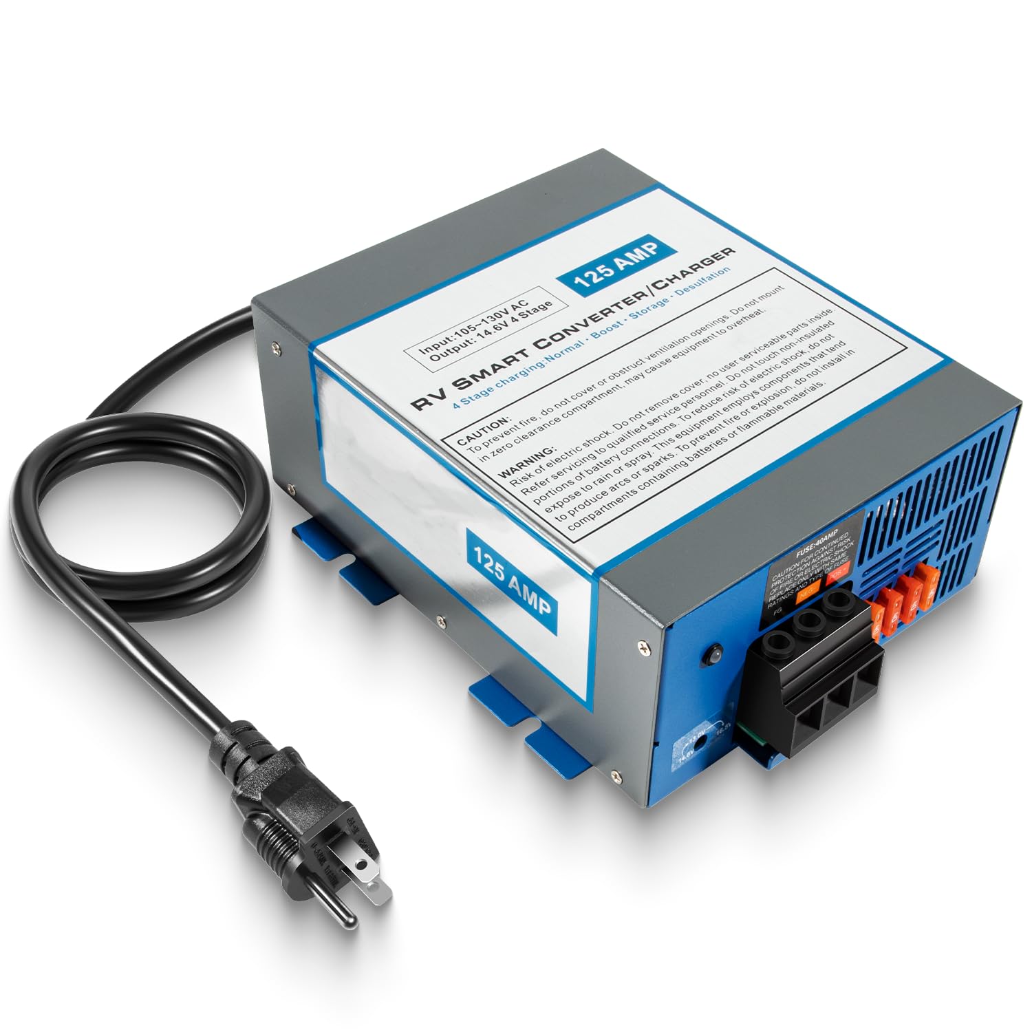 Photo 1 of 125 Amp RV Converter 120V AC to 12V DC, Lead & Lithium Compatible, 125Amp RV Power Converter Battery Charger with Built-in 4 Stage Smart Charging, Replacement for WF-9800 Series