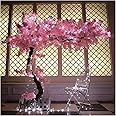 CDDUOLA 6 ft Tall Cherry Blossom Tree Artificial with Led Light, Handmade Fake Cherry Blossom Tree Pink Flowers for Indoor Outdoors, Wedding Decor