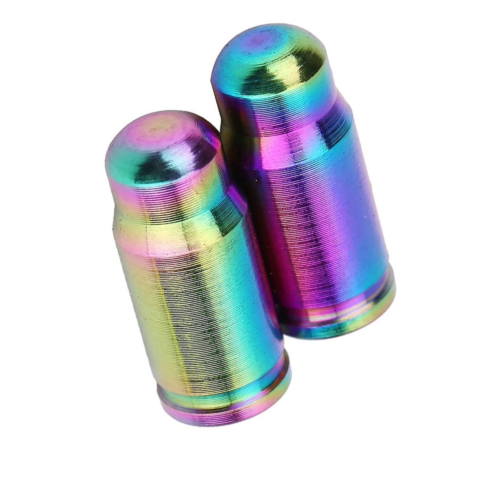 2 x Titanium Alloy Gas Valve Caps for Road Mountain Bikes (Colour: Multicoloured)