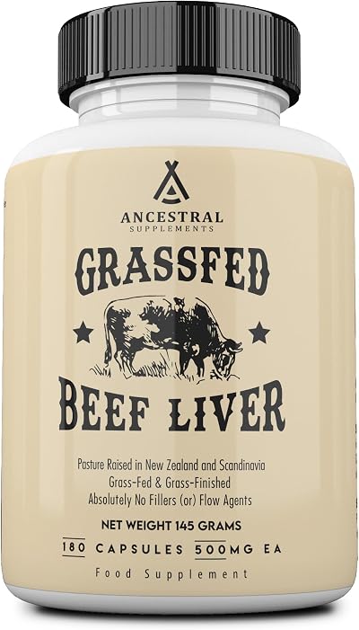 Ancestral Supplements Grass Fed Beef Liver Capsules 180 Count