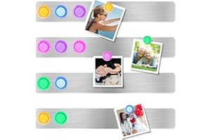 Frameless Magnetic Stainless Iron Board Strips Adhesive Backing Bulletin Bar Board with 10 Pieces Colorful Magnet Memo Strip 